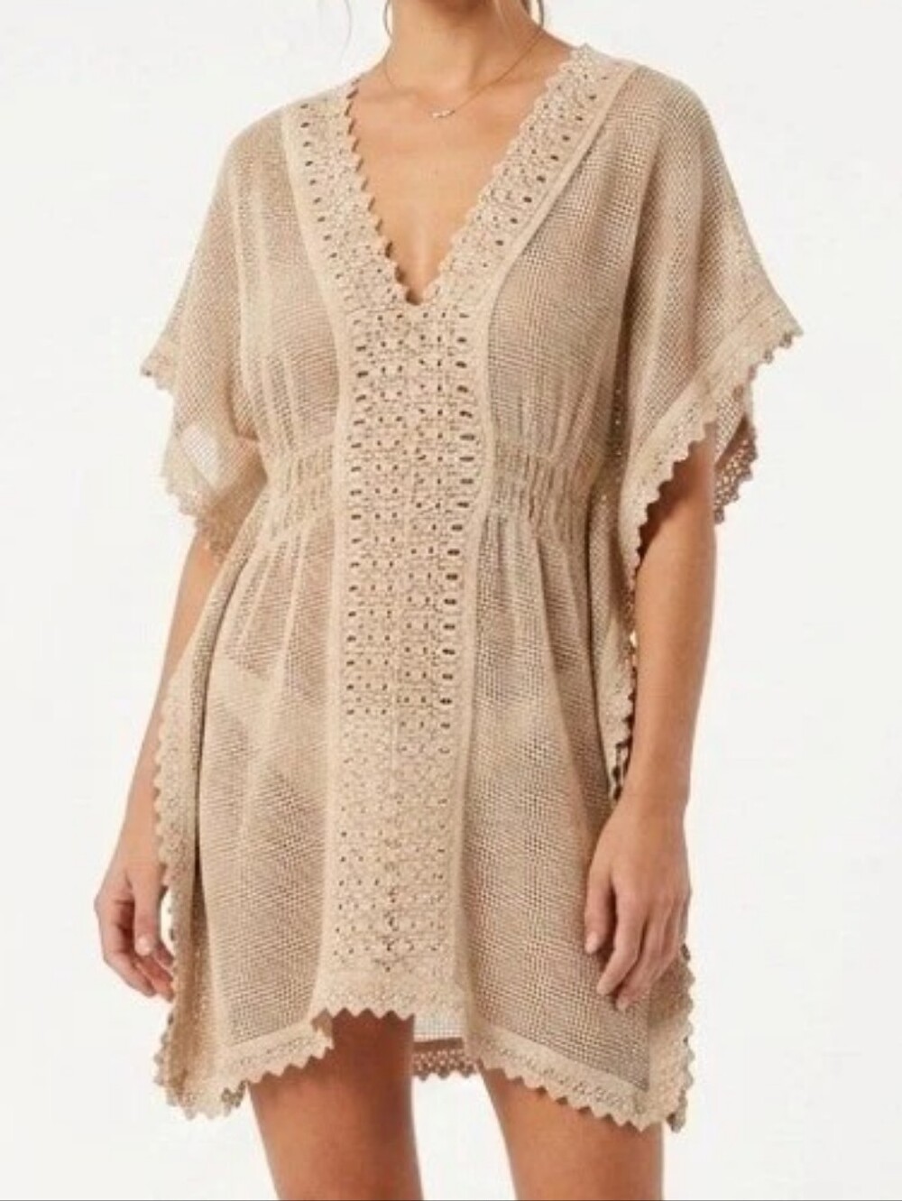 Seaspice Resort Wear Crochet Knit Peruvian Cotton Swimsuit Cover Up Small